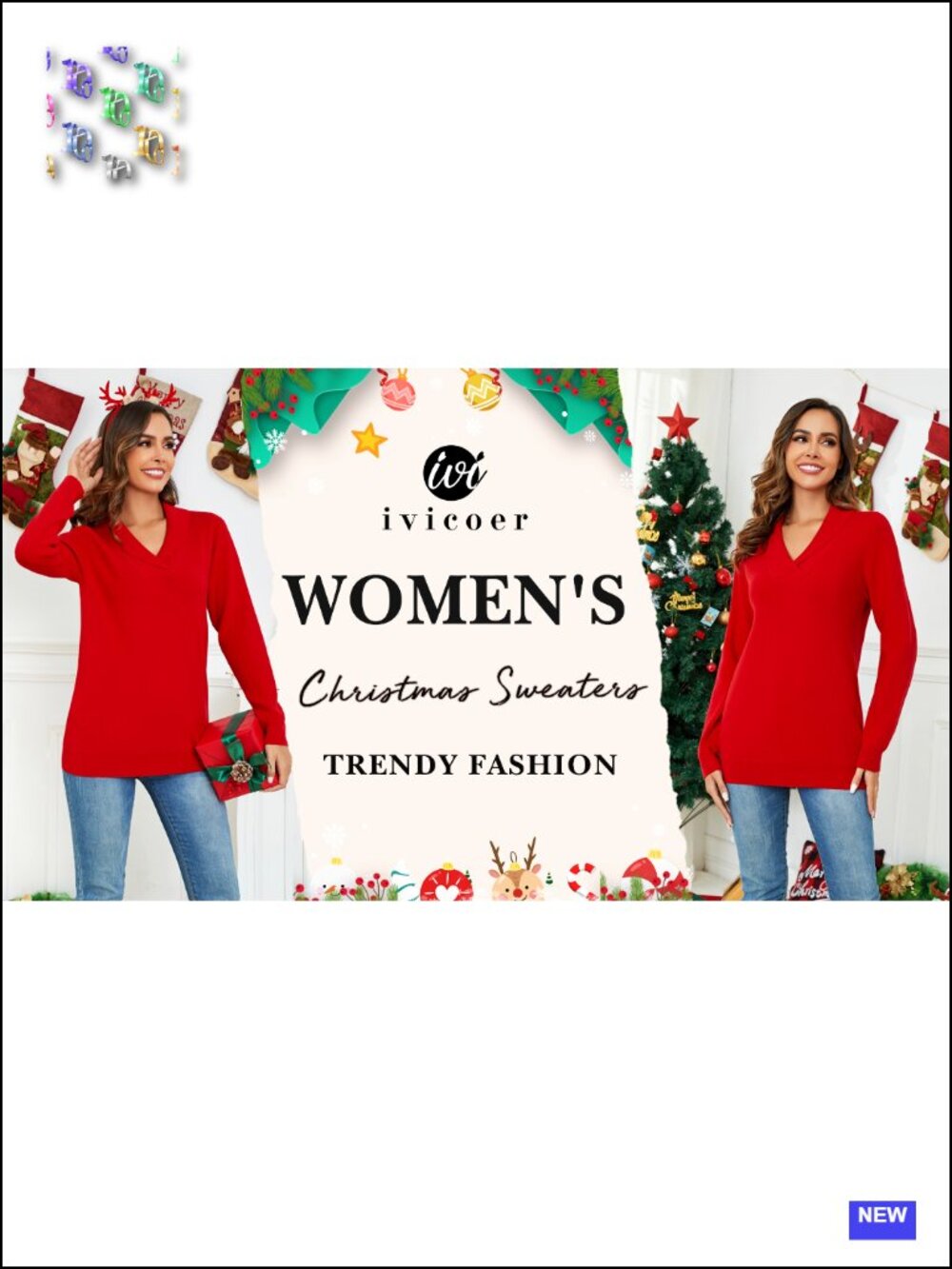 Women's V-Neck Long Sleeve Knit Pullover Sweater - Soft Viscose Blend - Picture 6 of 6